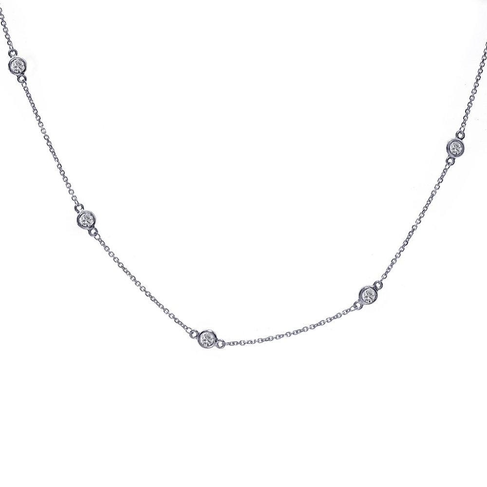 0.90 Ct. Tw. Round Diamonds By The Yard 14K Gold Necklace